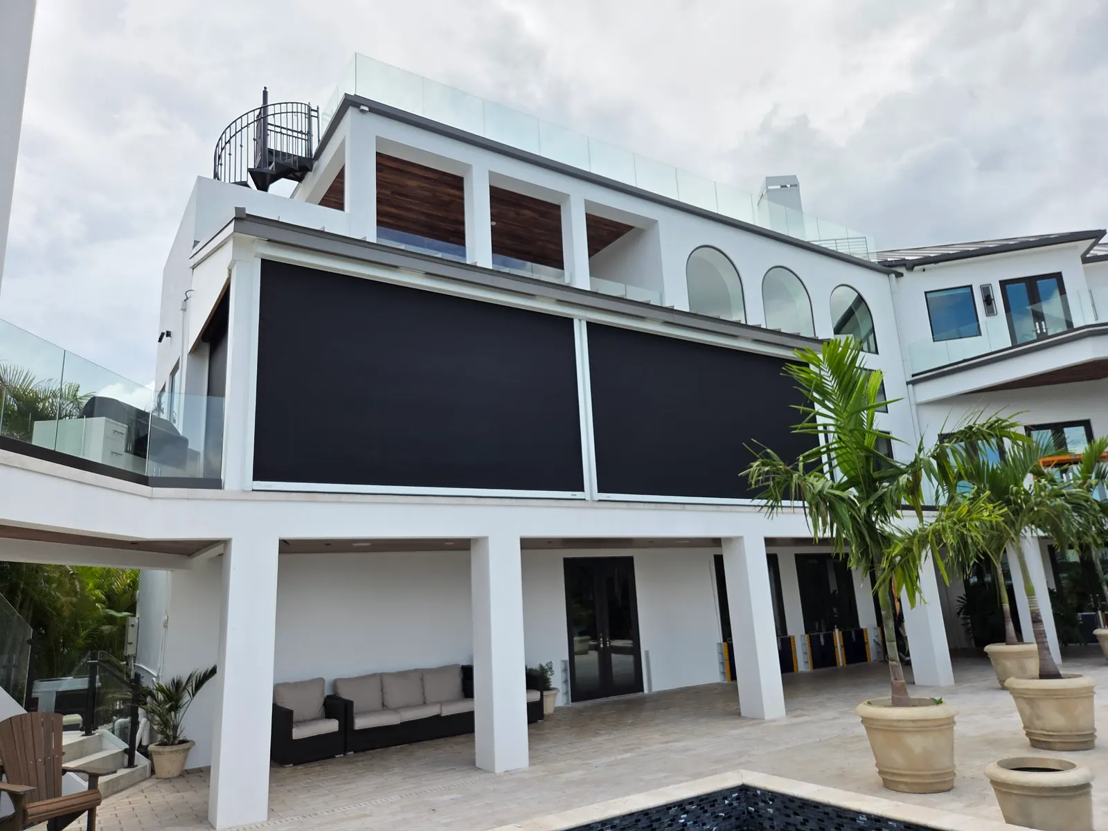MagnaTrack motorized screen installation on Sarasota lanai